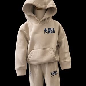 NBA Toddler Hoodie & Jogger Set – Size 4T – Tan/Beige